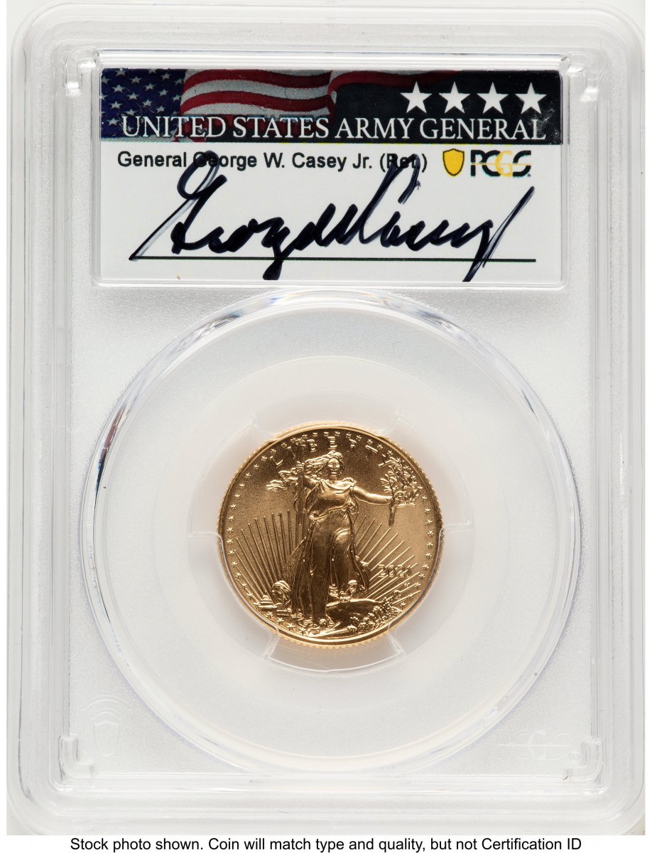 2021-W Modern Bullion Coins (2021-W TY2 Gold Eagle 1/4 oz Unfinished Proof Dies George Casey)