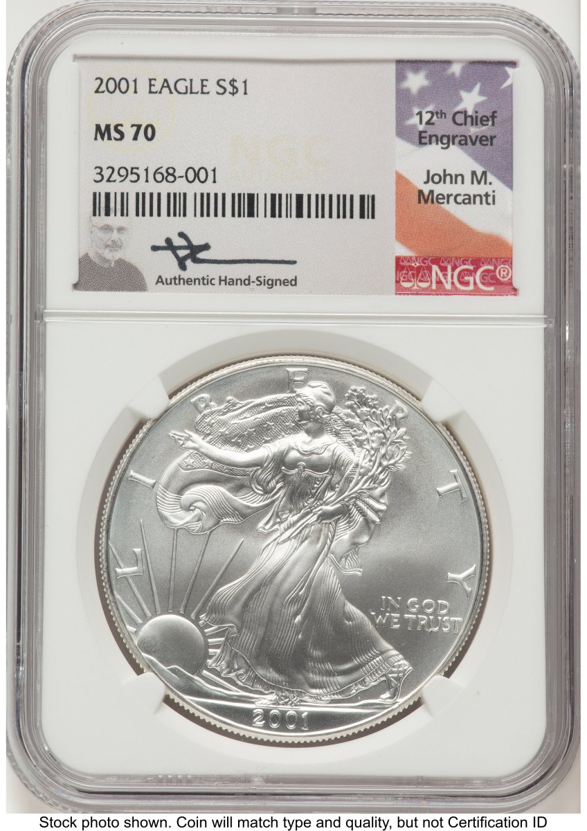 2001 Modern Bullion Coins (2001 Silver Eagle John Mercanti)