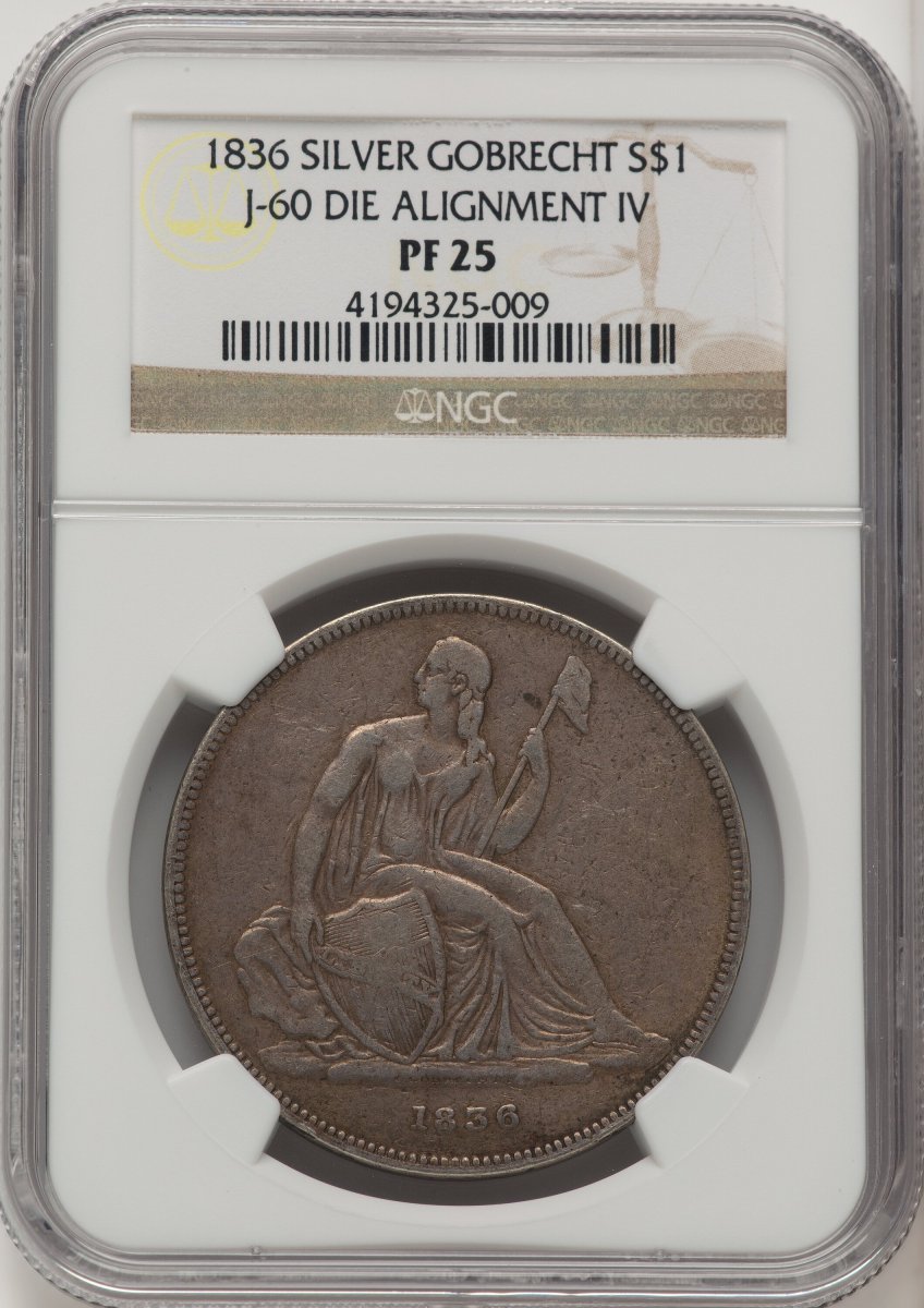 1836 Gobrecht Dollars (1836 Name on Base, Judd-60 Restrike, Pollock-65, R.5)
