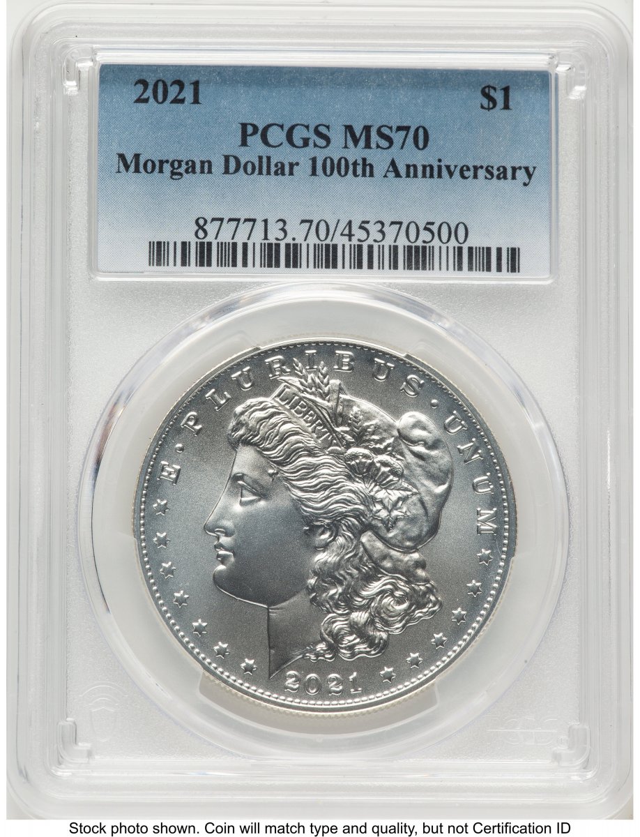 2021 Modern Bullion Coins (2021 S$1 Morgan Dollar, MS Blue Gradient)
