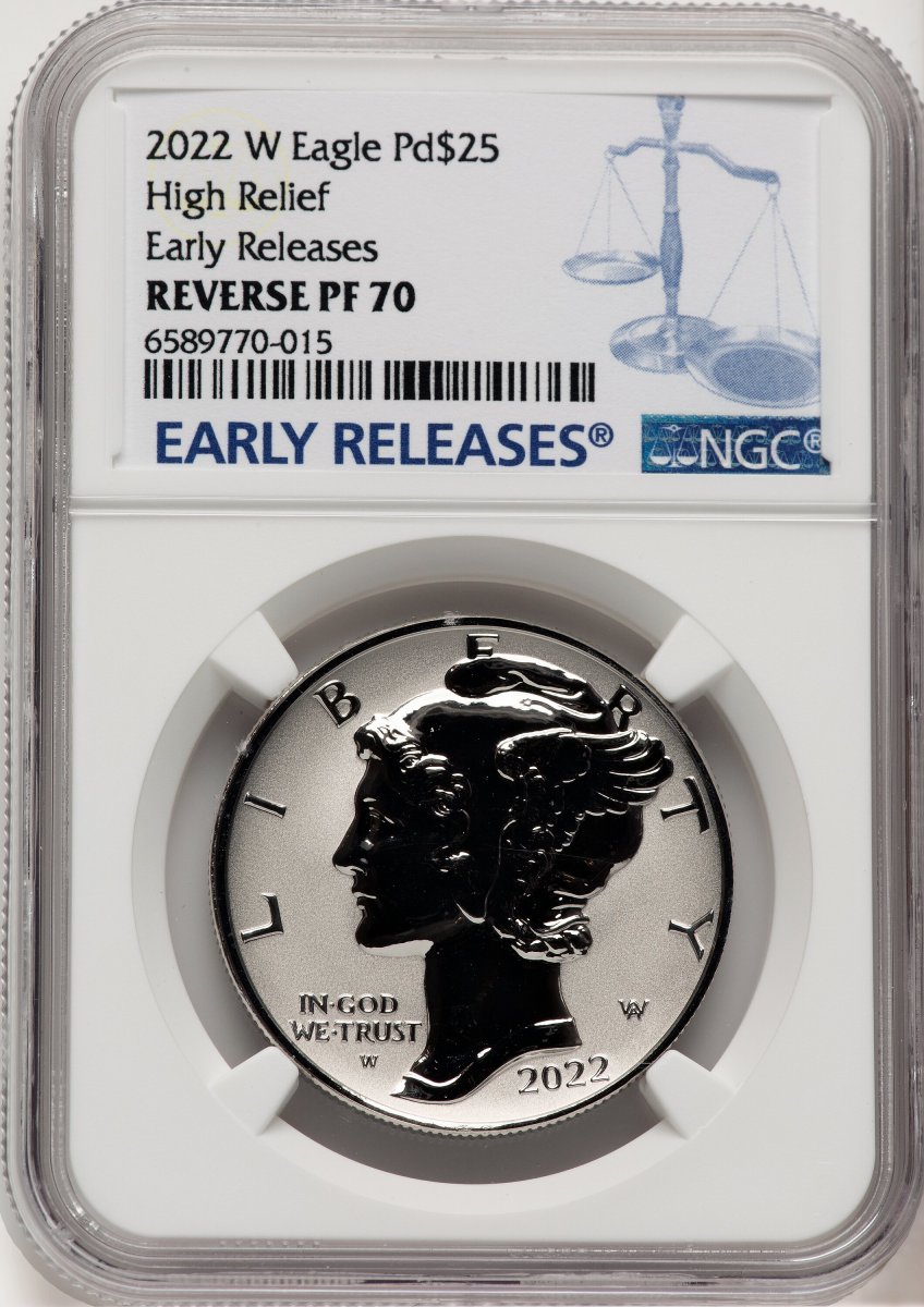 2022-W Modern Bullion Coins (2022-W Palladium Eagle 1 oz, REV PR ER Blue)