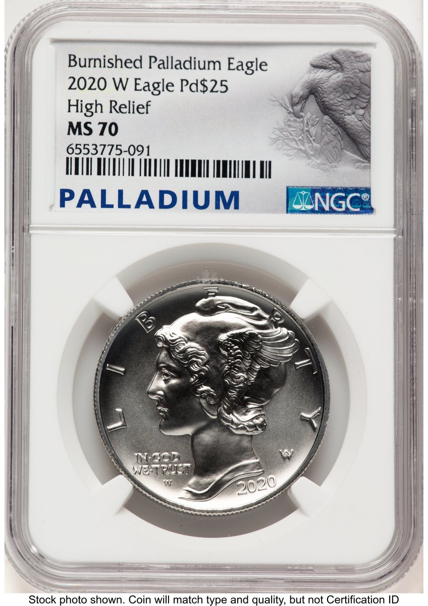 2020-W Modern Bullion Coins (2020-W Palladium Eagle 1 oz Burnished Palladium Label)