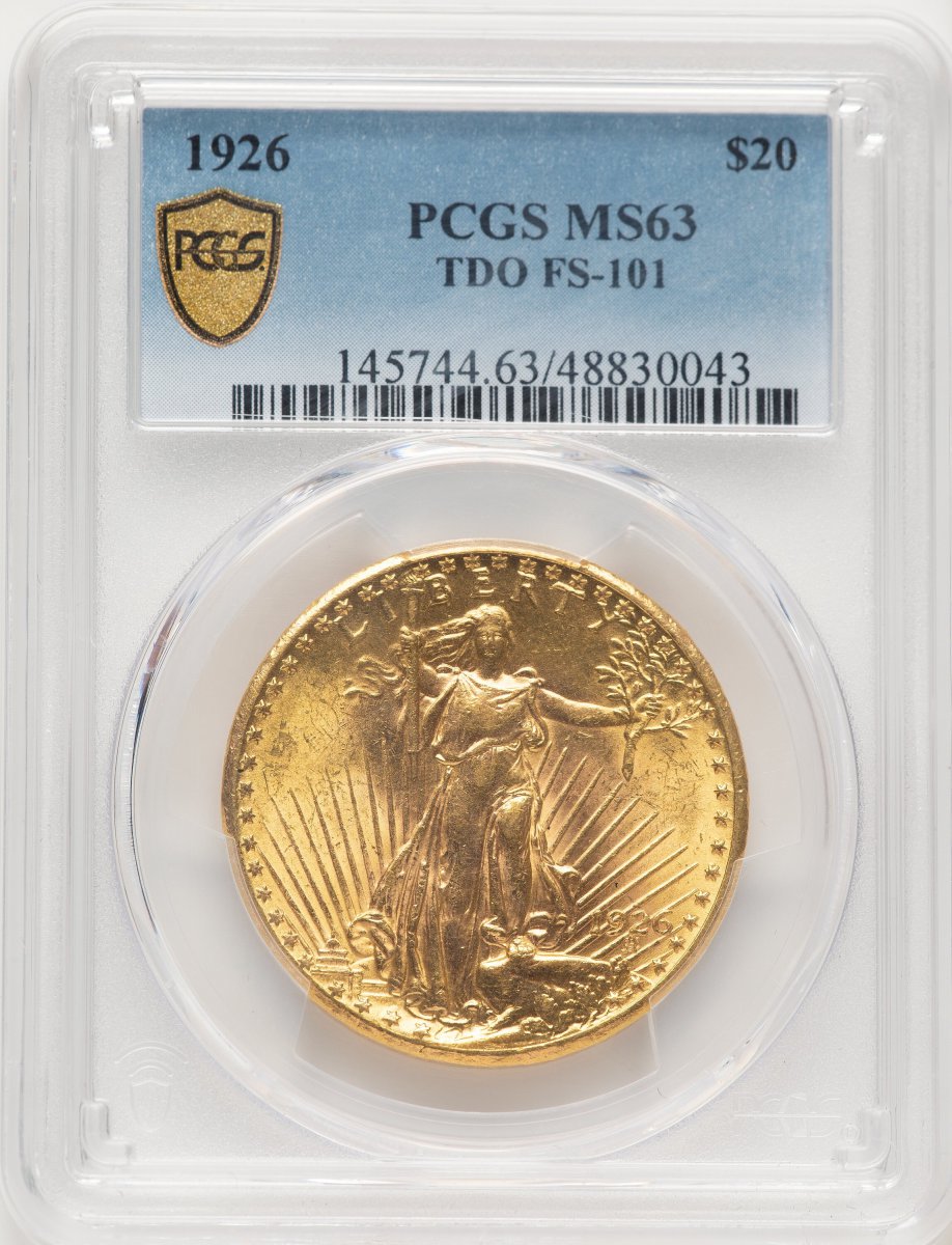 1926 Saint-Gaudens Double Eagles (1926 $20 Tripled Die Obverse, FS-101, MS PCGS Secure)
