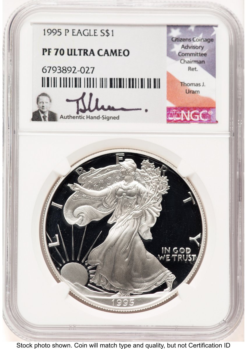 1995-P Modern Bullion Coins (1995-P Proof Silver Eagle 1 oz Thomas Uram)