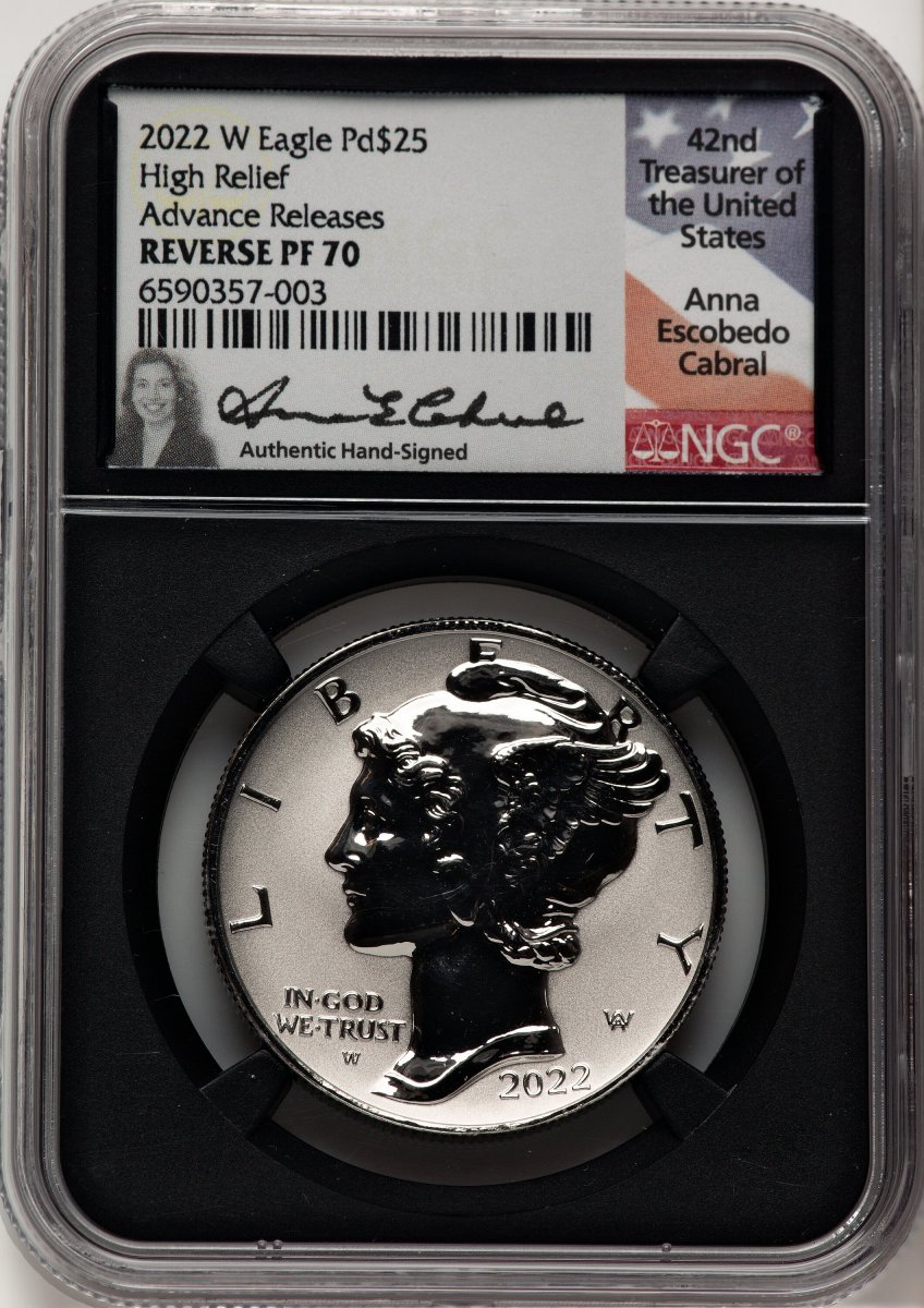 2022-W Modern Bullion Coins (2022-W Palladium Eagle 1 oz, REV PR AR Anna Cabral Blk Core)