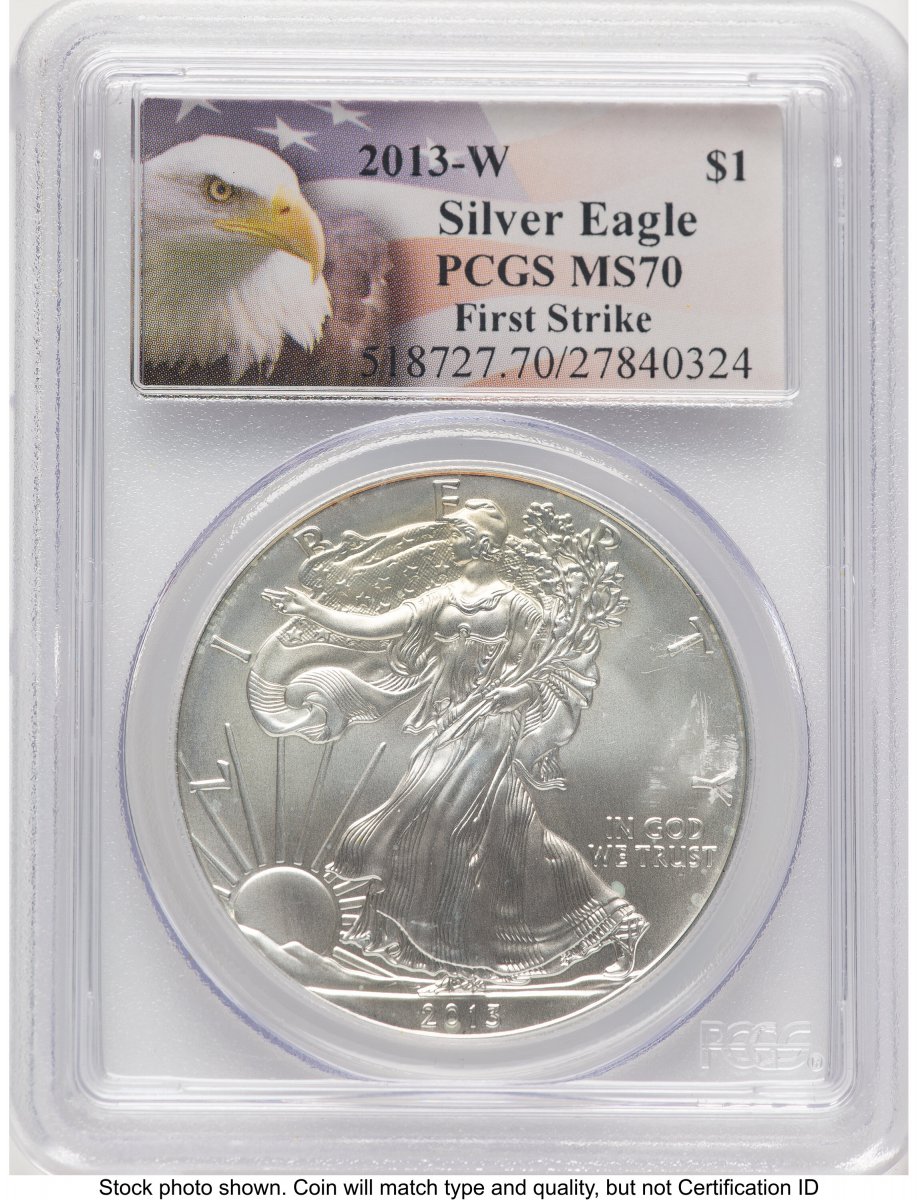 2013-W Modern Bullion Coins (2013-W Burnished Silver Eagle 1 oz FS Eagle Flag Label)