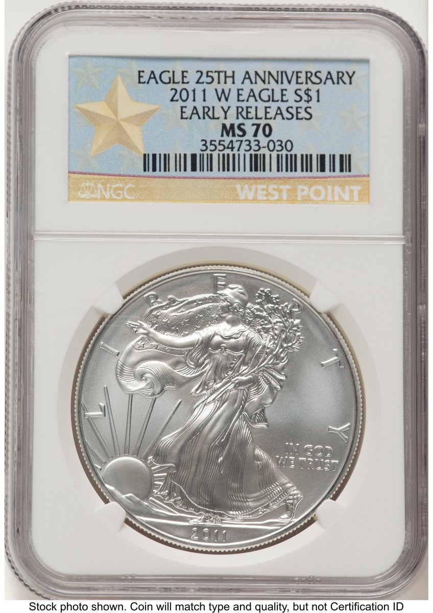 2011-W Modern Bullion Coins (2011-W Burnished Silver Eagle 1 oz ER West Point Star Label)