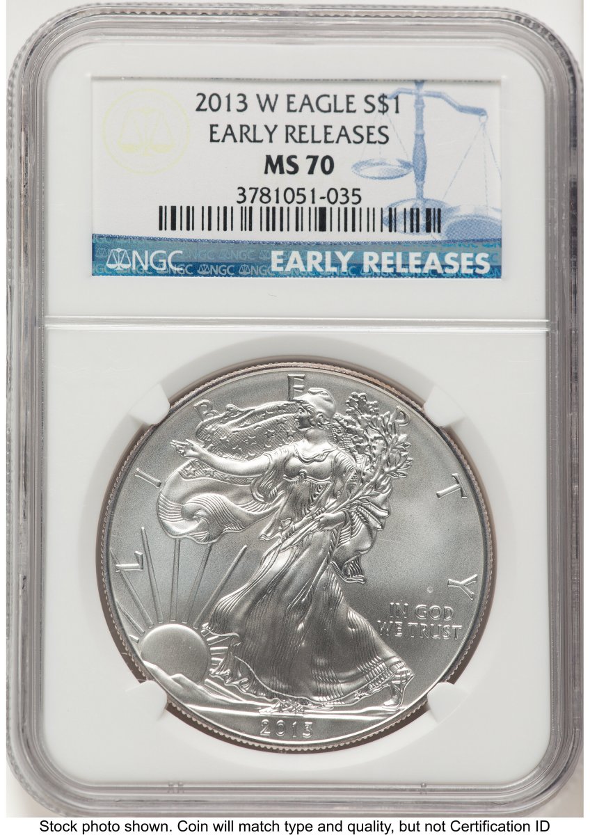 2013-W Modern Bullion Coins (2013-W Burnished Silver Eagle 1 oz ER Blue)
