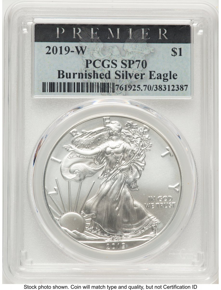 2019-W Modern Bullion Coins (2019-W Burnished Silver Eagle 1 oz Premier Label)