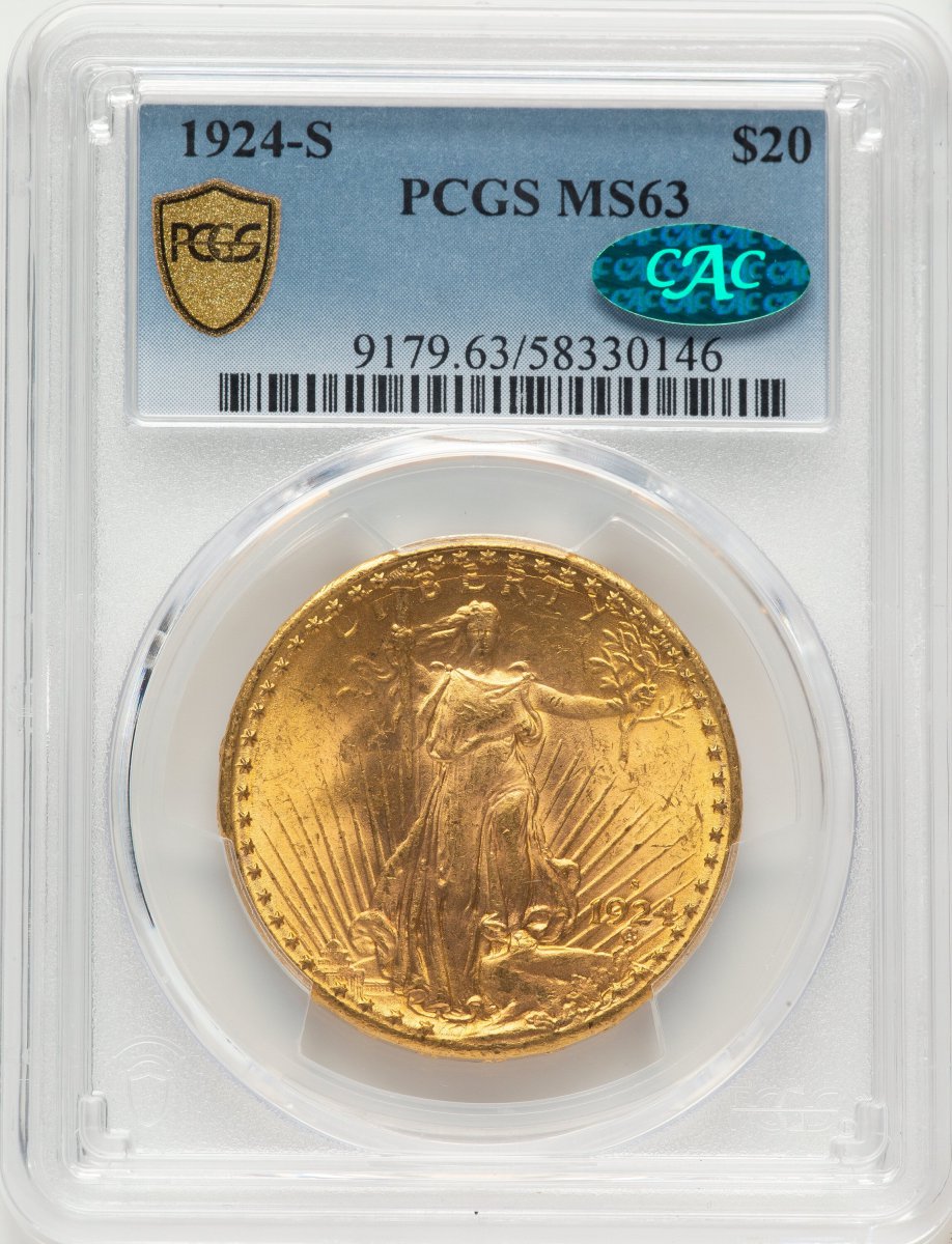1924-S Saint-Gaudens Double Eagles (1924-S $20 CAC PCGS Secure)