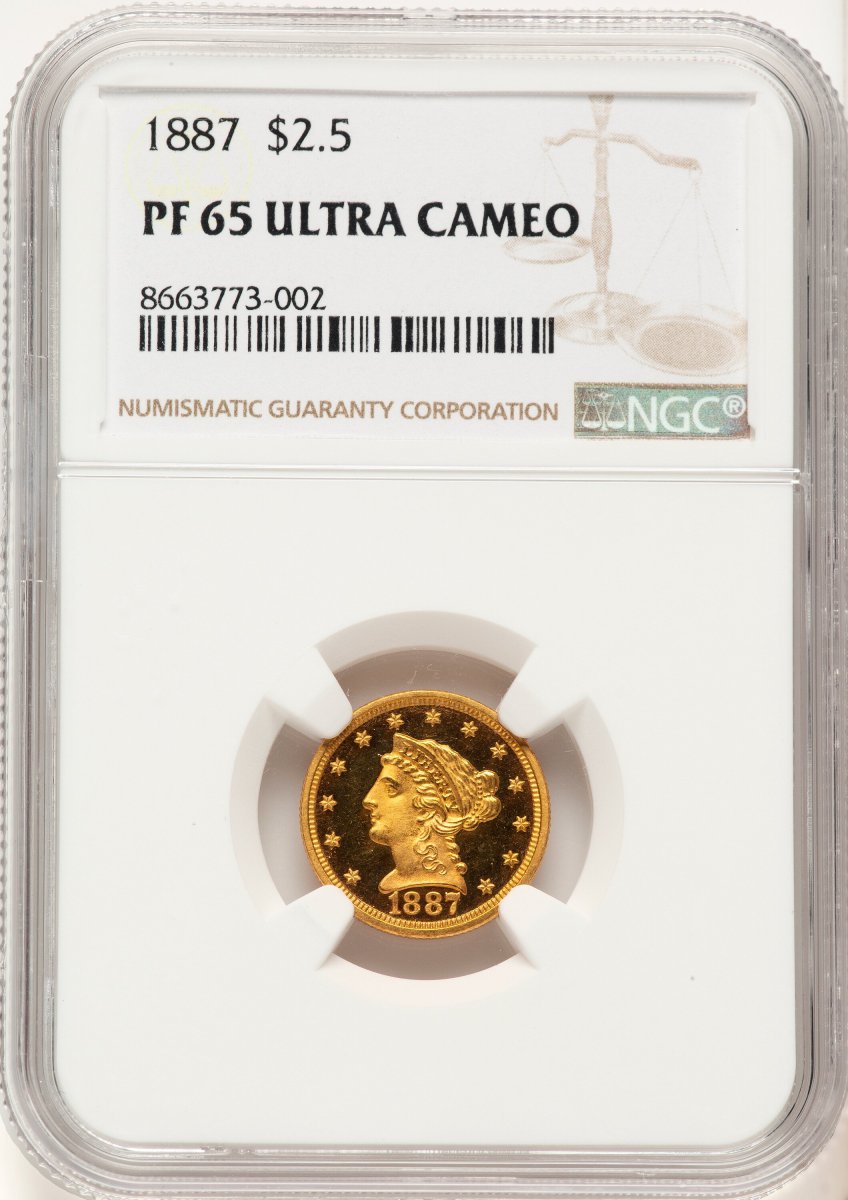 1887 Proof Liberty Quarter Eagles (1887 $2 1/2, DC)
