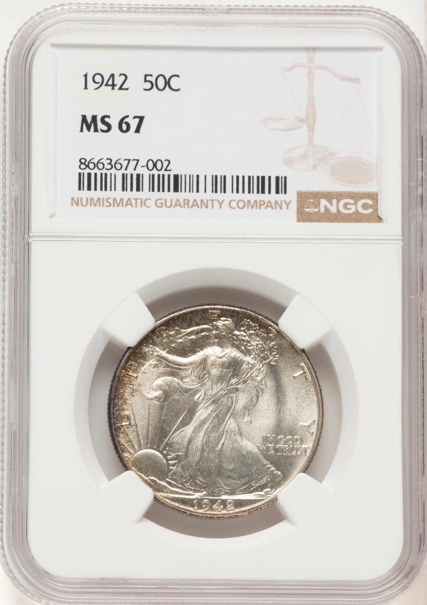 1942 Walking Liberty Half Dollars (1942 50C, MS)