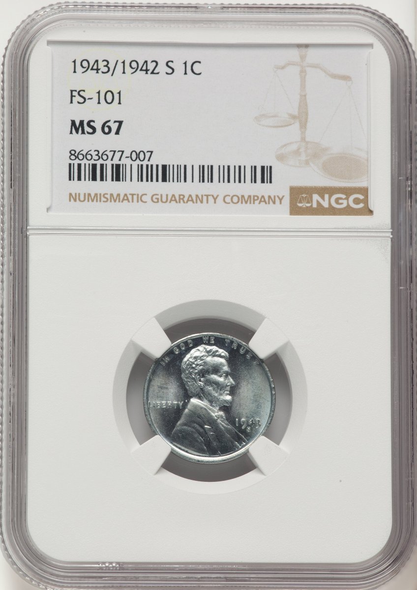 1943/2-S Lincoln Cents (1943/2-S 1C Doubled Die Obverse FS-101, MS)