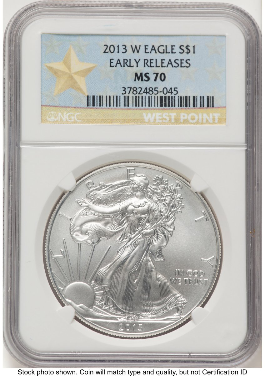 2013-W Modern Bullion Coins (2013-W Burnished Silver Eagle 1 oz ER West Point Star Label)