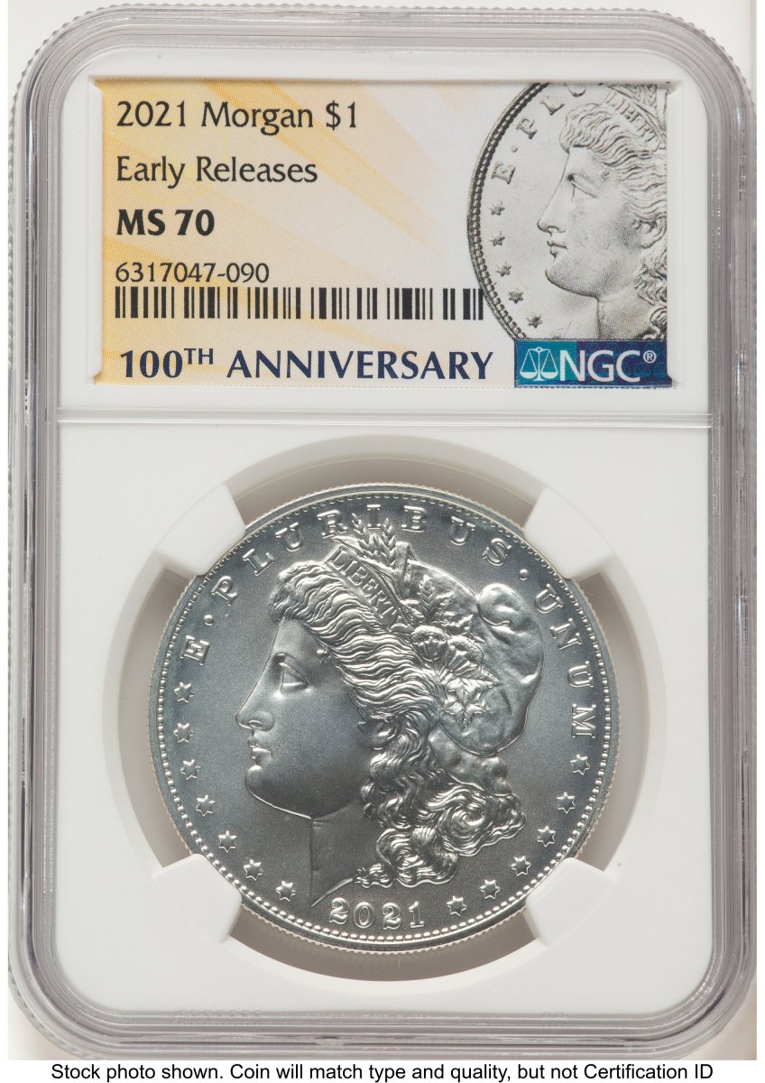 Modern Bullion Coins (2021 S$1 6 Coin Morgan & Peace Dollar Set, MS ER Morgan/Peace Label)