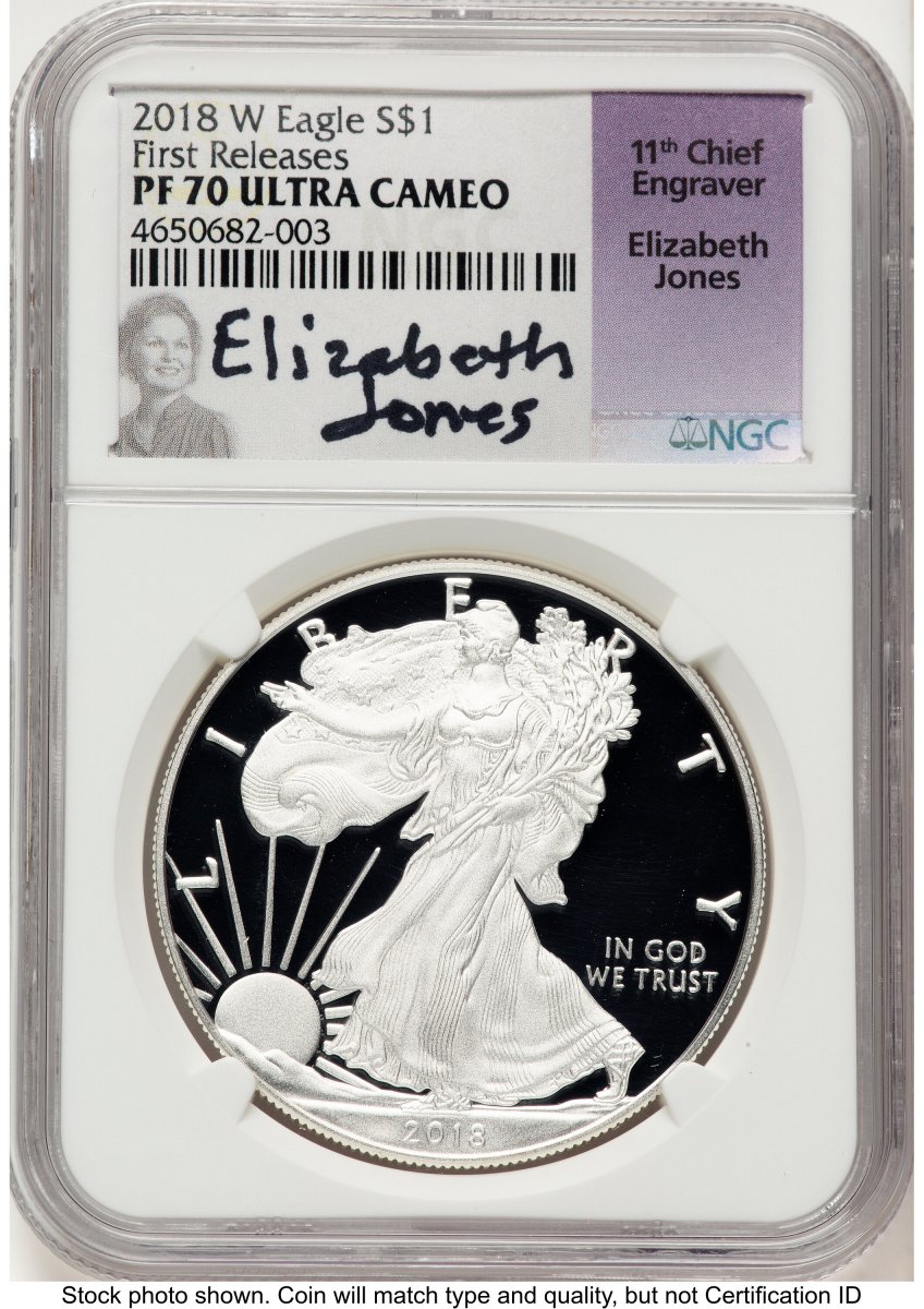 2018-W Modern Bullion Coins (2018-W Proof Silver Eagle 1 oz FR Elizabeth Jones)