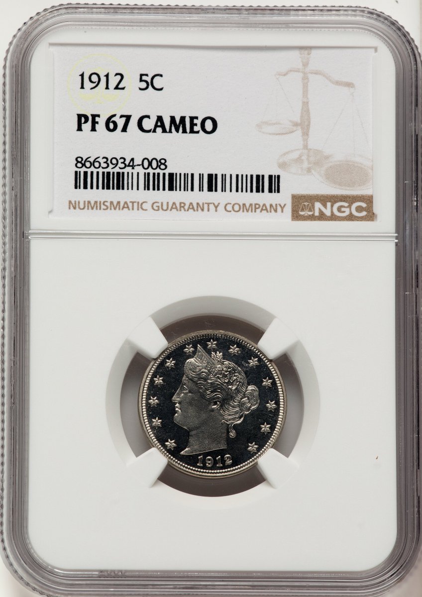 1912 Proof Liberty Nickels (1912 5C, CA)