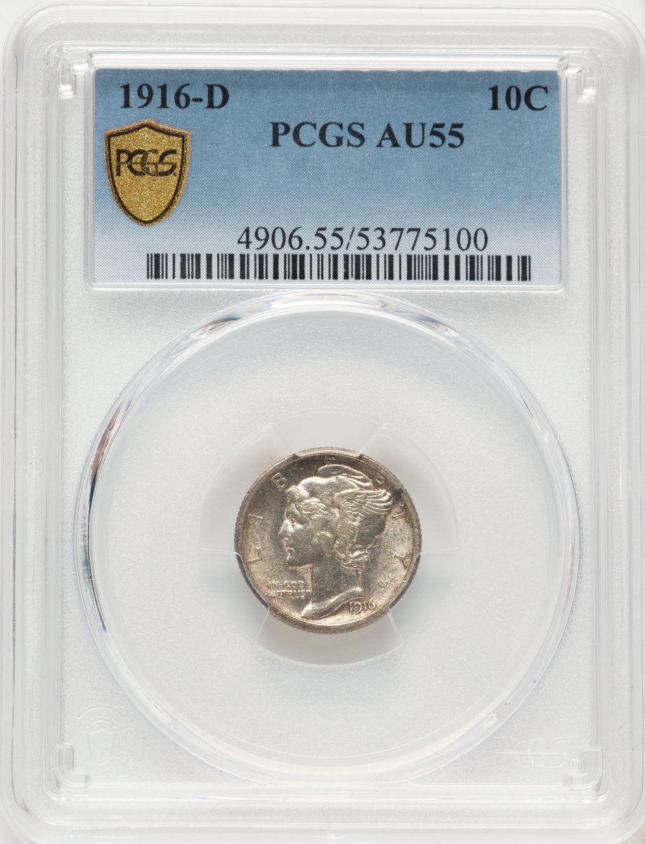 1916-D Mercury Dimes (1916-D 10C PCGS Secure)