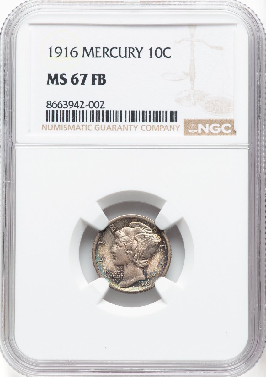 1916 Mercury Dimes (1916 10C Mercury, MS, FB)
