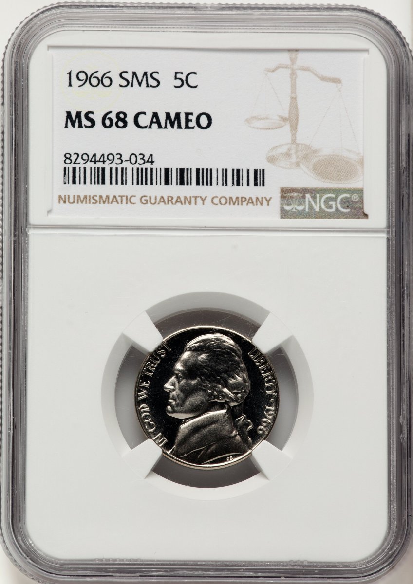1966 SMS Jefferson Nickels (1966 5C SMS, CA)
