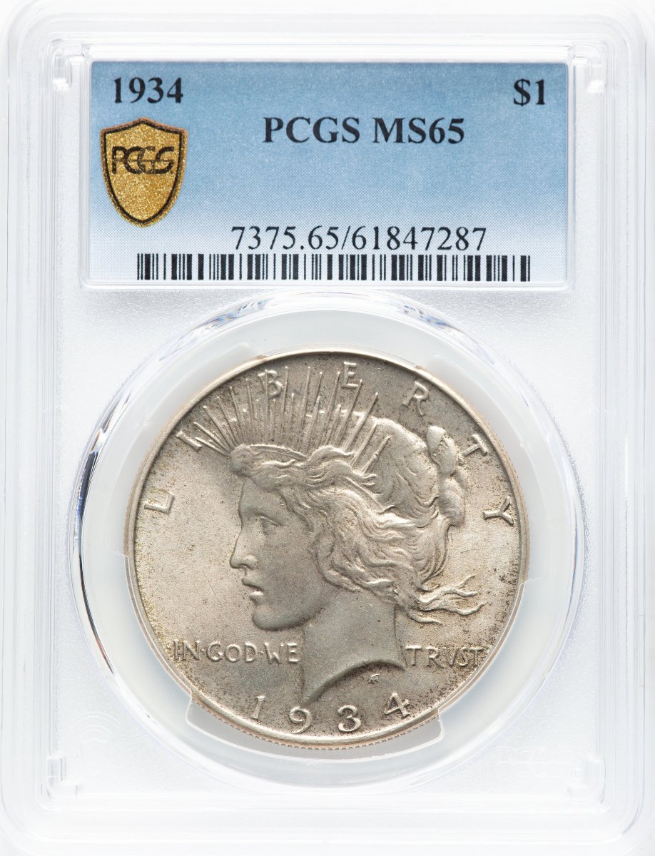 1934 Peace Dollars (1934 S$1 PCGS Secure)