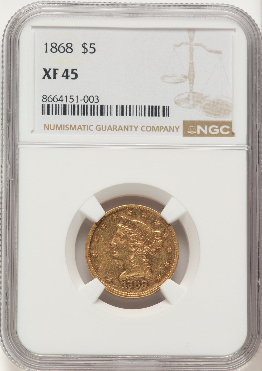 1868 Liberty Half Eagles (1868 $5)
