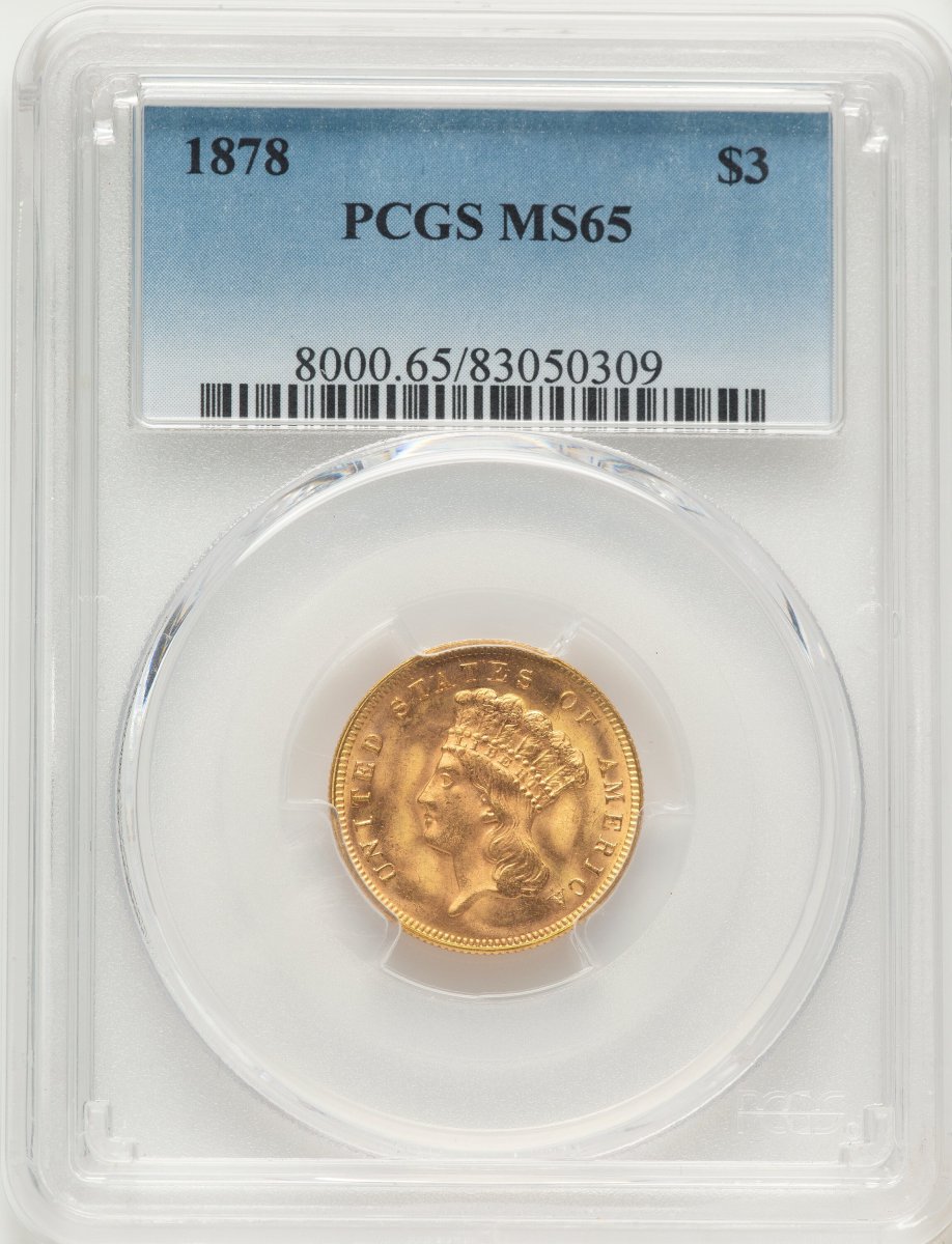 1878 Three Dollar Gold Pieces (1878 $3)