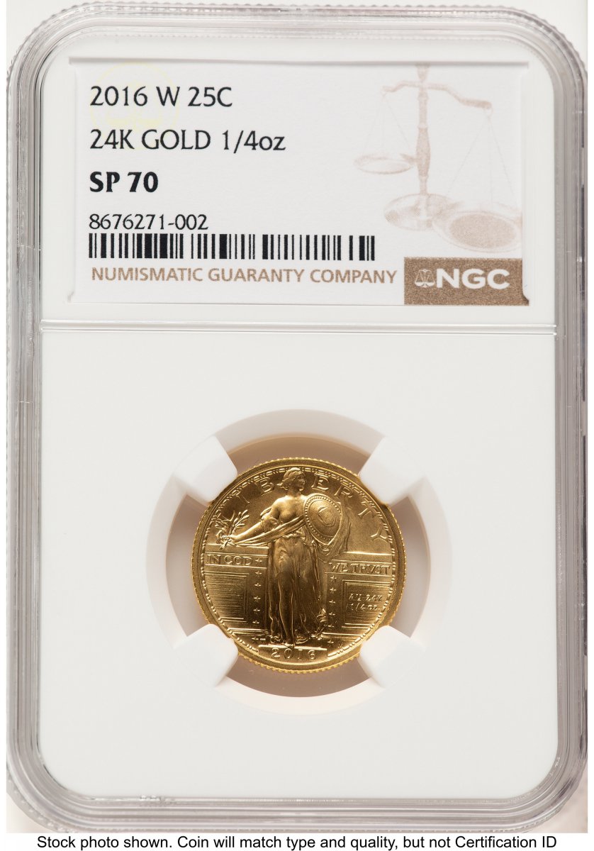 2016-W Modern Bullion Coins (2016-W 25C Standing Liberty 100th Anniversary Gold Centennial  Brown Label)