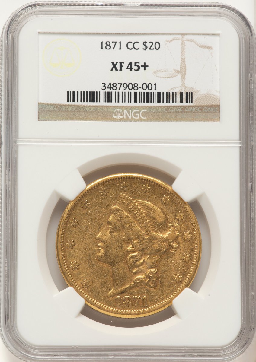 1871-CC Liberty Double Eagles (1871-CC $20 NGC Plus)