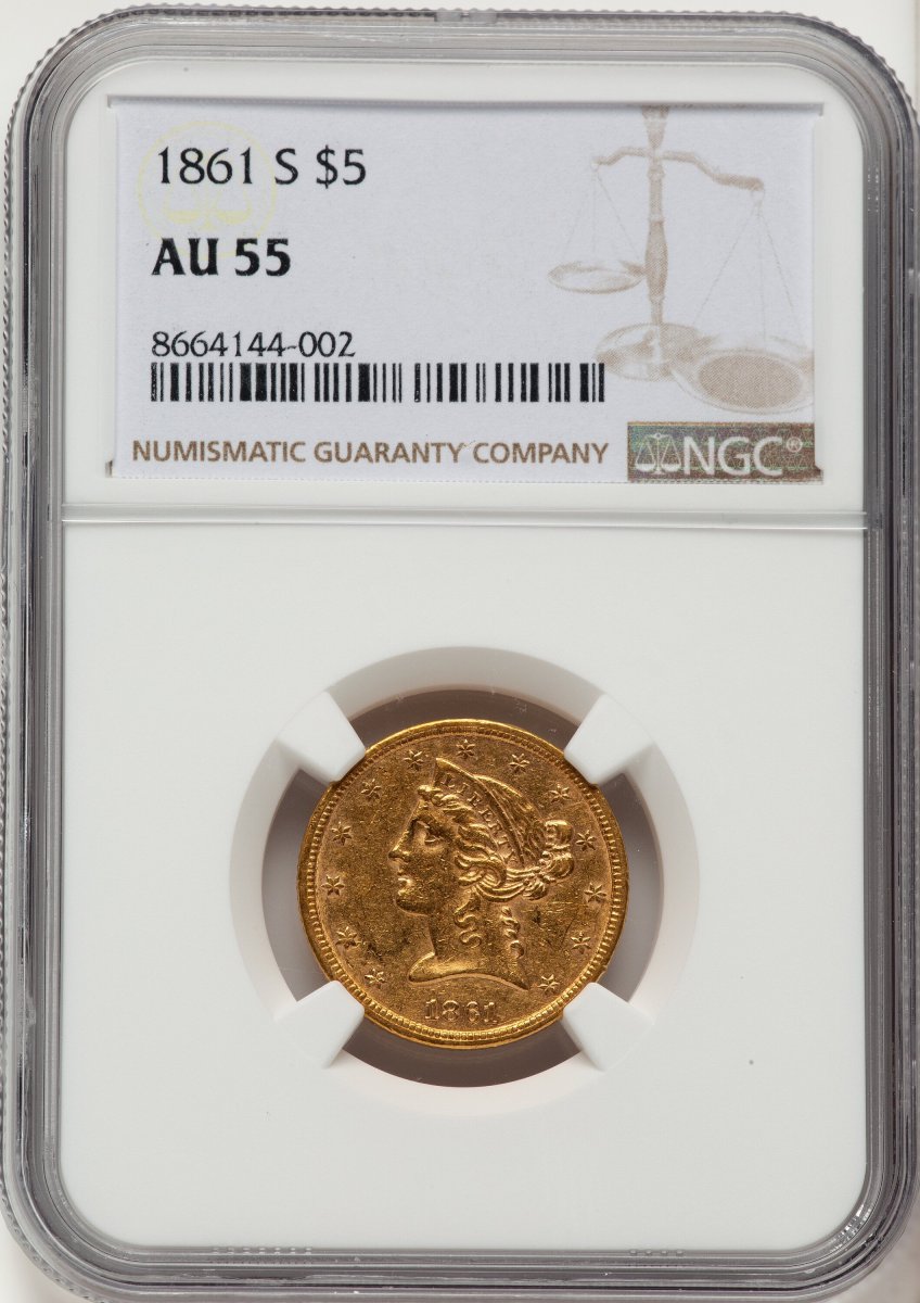 1861-S Liberty Half Eagles (1861-S $5)