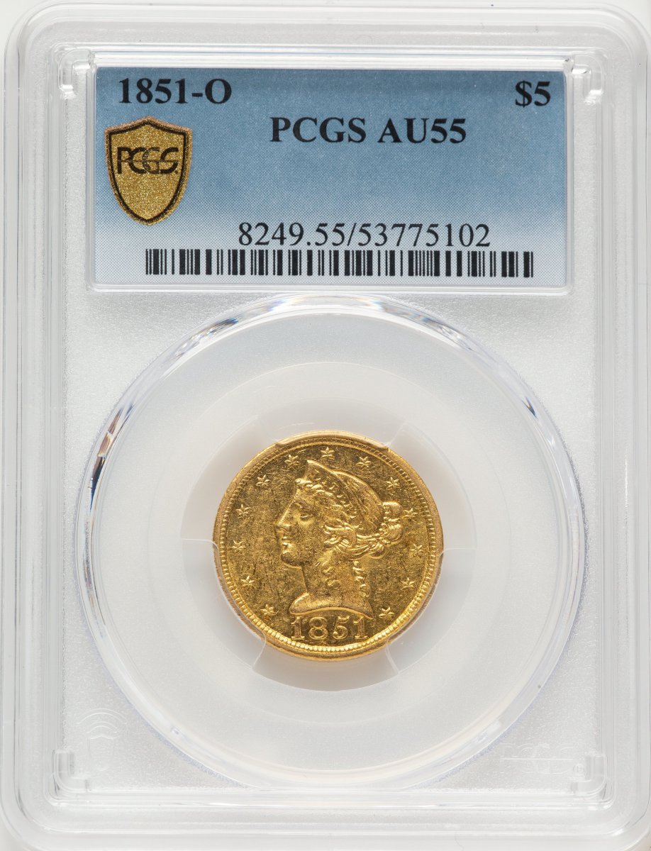 1851-O Liberty Half Eagles (1851-O $5 PCGS Secure)