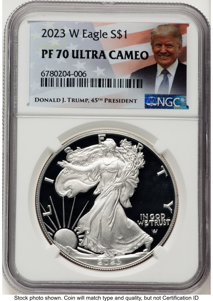2023-W Modern Bullion Coins (2023-W Proof Silver Eagle 1 oz Trump Label)