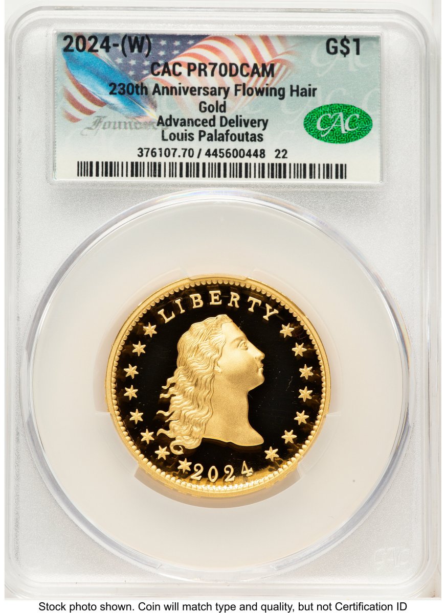 2024 Modern Bullion Coins (2024-(W) Gold 230th Anniversary Flowing Hair Medal Advanced Delivery Louis Palafoutas)