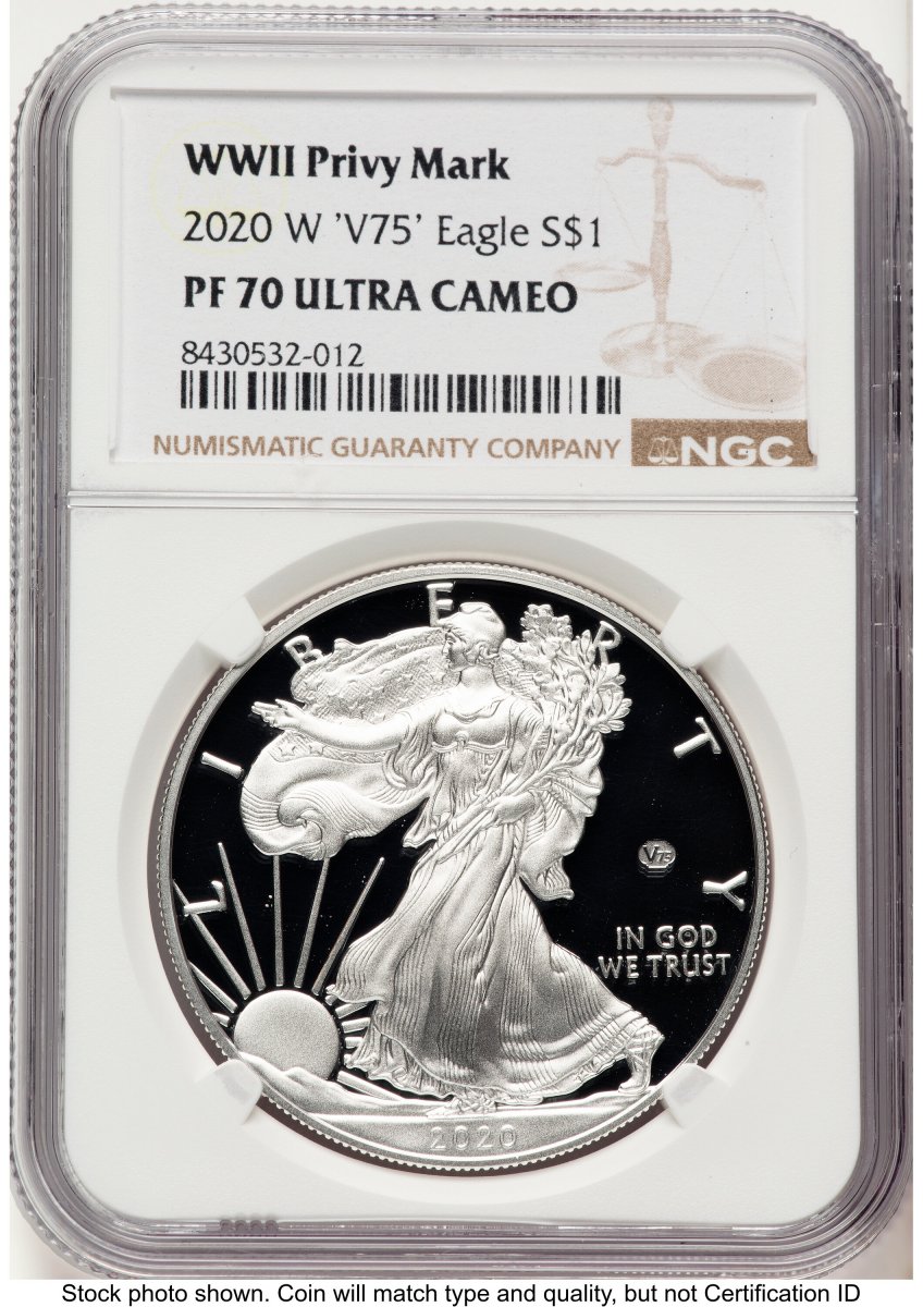 2020-W Modern Bullion Coins (2020-W Proof Silver Eagle V75 Privy 1 oz Brown Label)