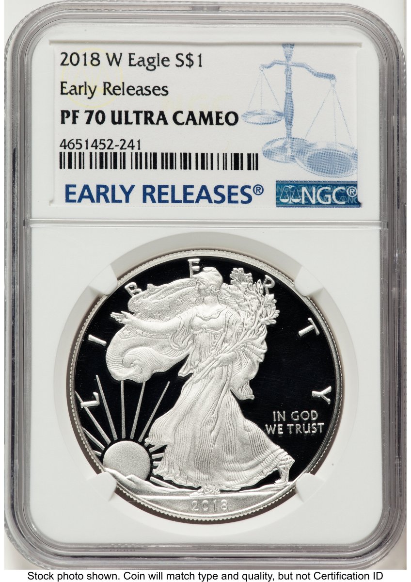 2018-W Modern Bullion Coins (2018-W Proof Silver Eagle 1 oz ER Blue)