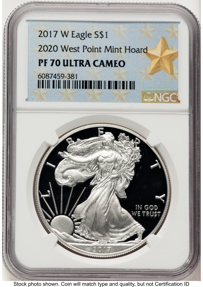 2017-W Modern Bullion Coins (2017-W Proof Silver Eagle 1 oz 2020 West Point Mint Hoard WP Star Label)