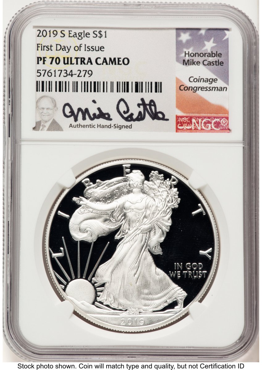 2019-S Modern Bullion Coins (2019-S Proof Silver Eagle 1 oz FDI Mike Castle)
