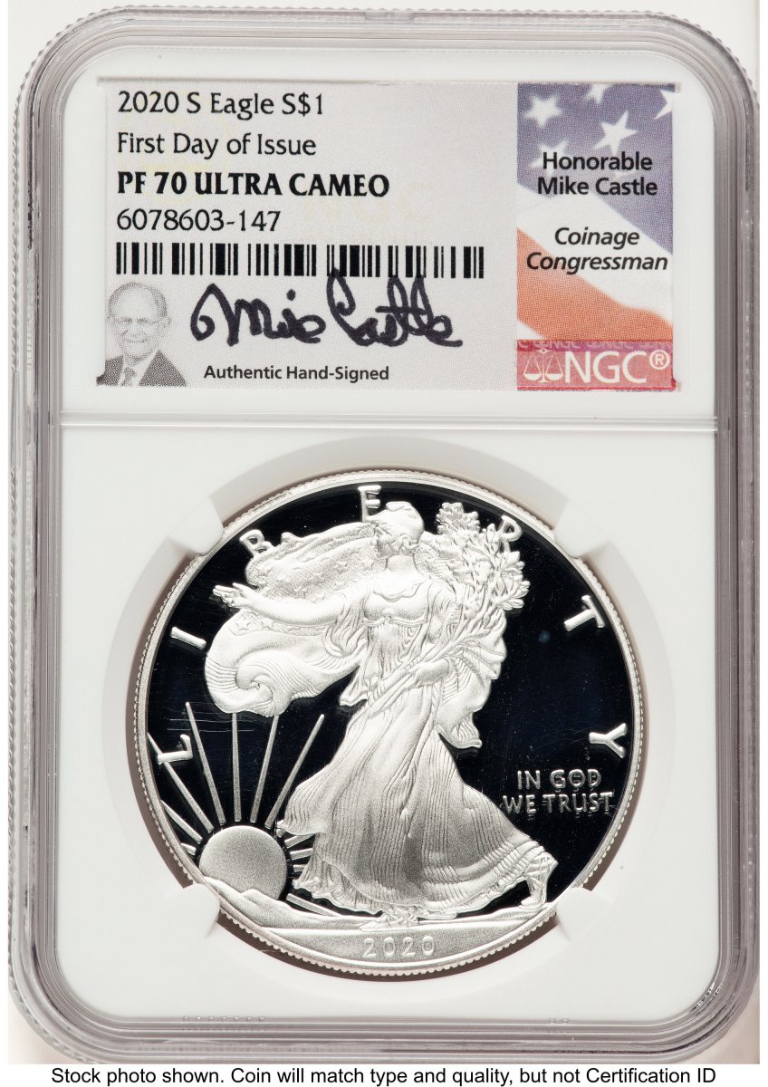 2020-S Modern Bullion Coins (2020-S Proof Silver Eagle 1 oz FDI Mike Castle)