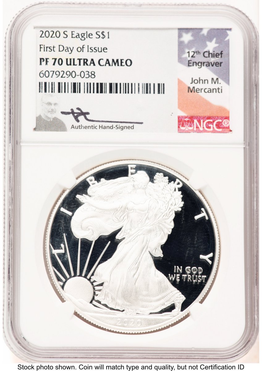 2020-S Modern Bullion Coins (2020-S Proof Silver Eagle 1 oz FDI John Mercanti)
