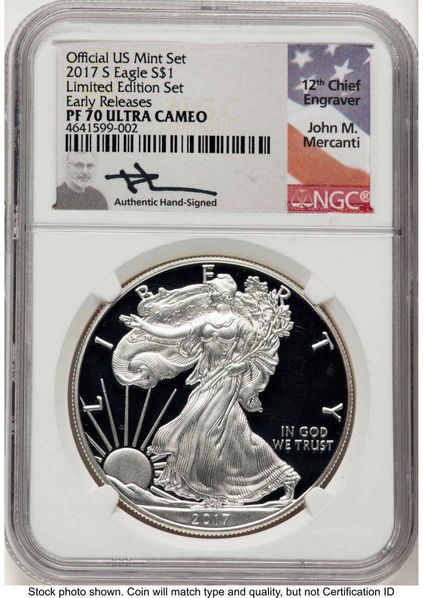 2017-S Modern Bullion Coins (2017-S Proof Silver Eagle Limited Edition Proof Set 1 oz ER John Mercanti)