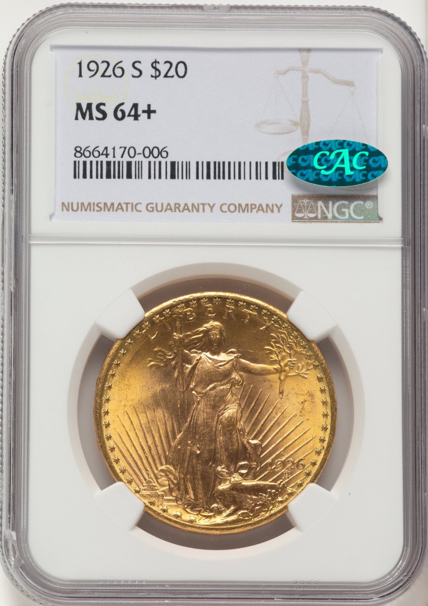1926-S Saint-Gaudens Double Eagles (1926-S $20 CAC NGC Plus)