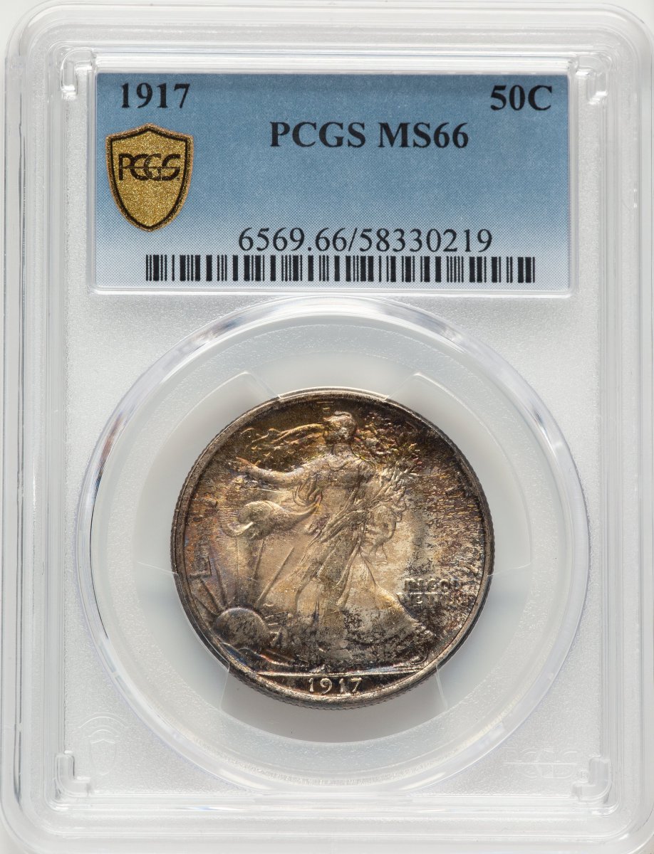 1917 Walking Liberty Half Dollars (1917 50C PCGS Secure)