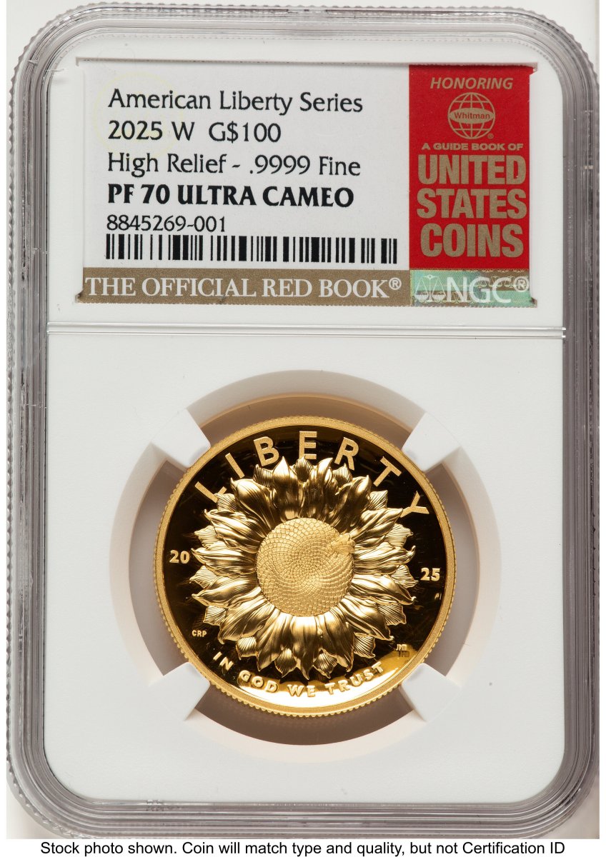 2025-W Modern Bullion Coins (2025-W G$100 American Liberty High Relief, DC Red Book)