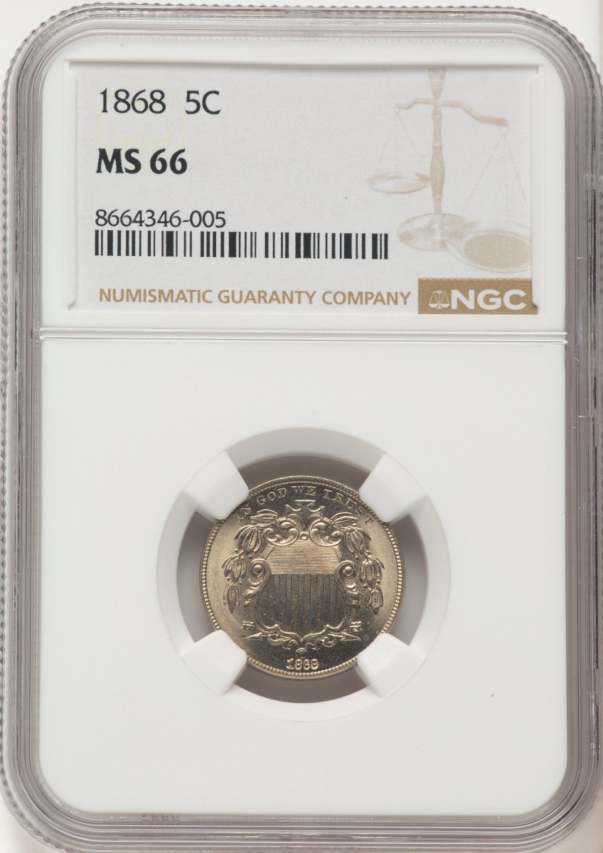 1868 Shield Nickels (1868 5C)
