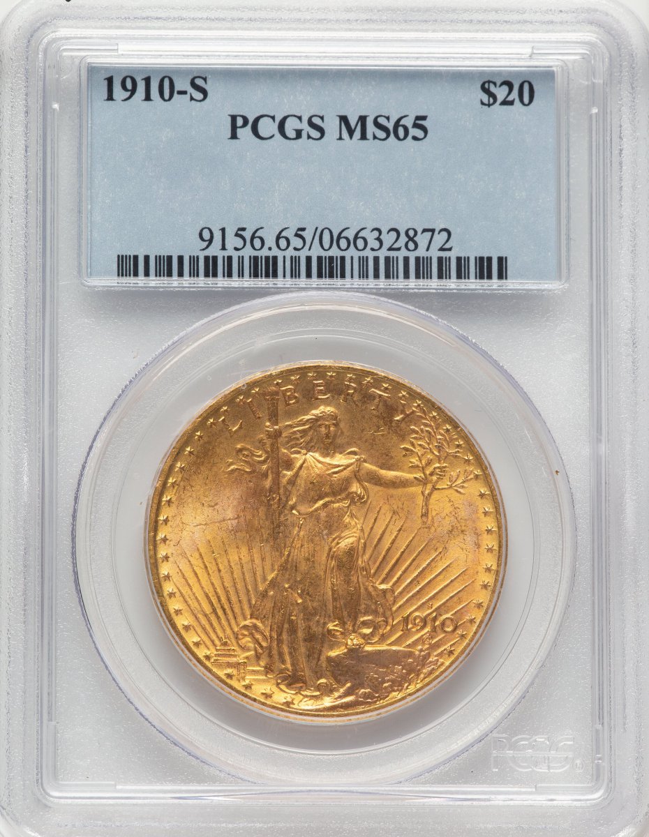1910-S Saint-Gaudens Double Eagles (1910-S $20 Blue Label)