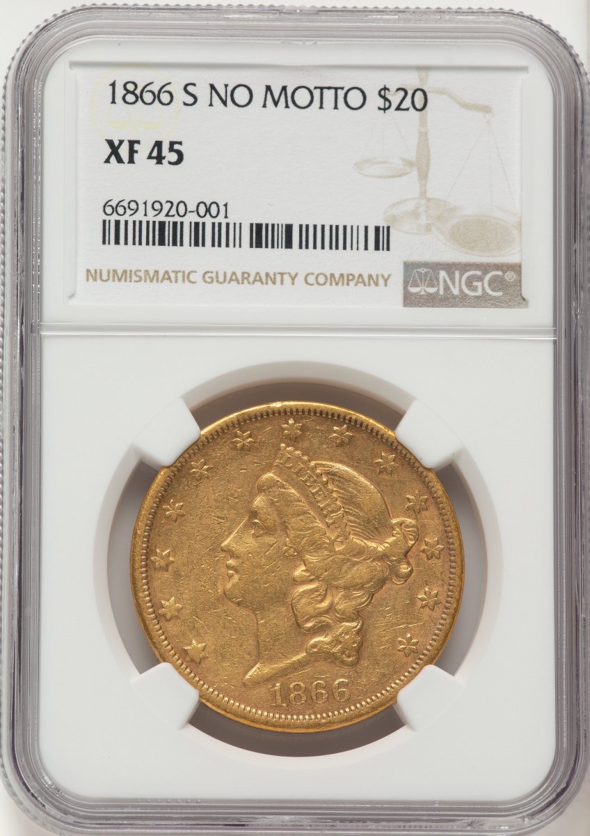 1866-S Liberty Double Eagles (1866-S $20 NO MOTTO)