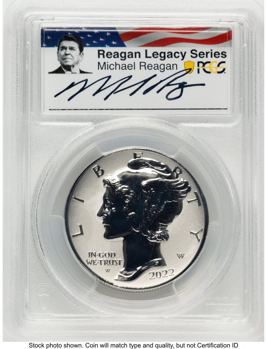 2022-W Modern Bullion Coins (2022-W Palladium Eagle 1 oz, REV PR FDI Reagan Legacy Series Michael Reagan Picture)