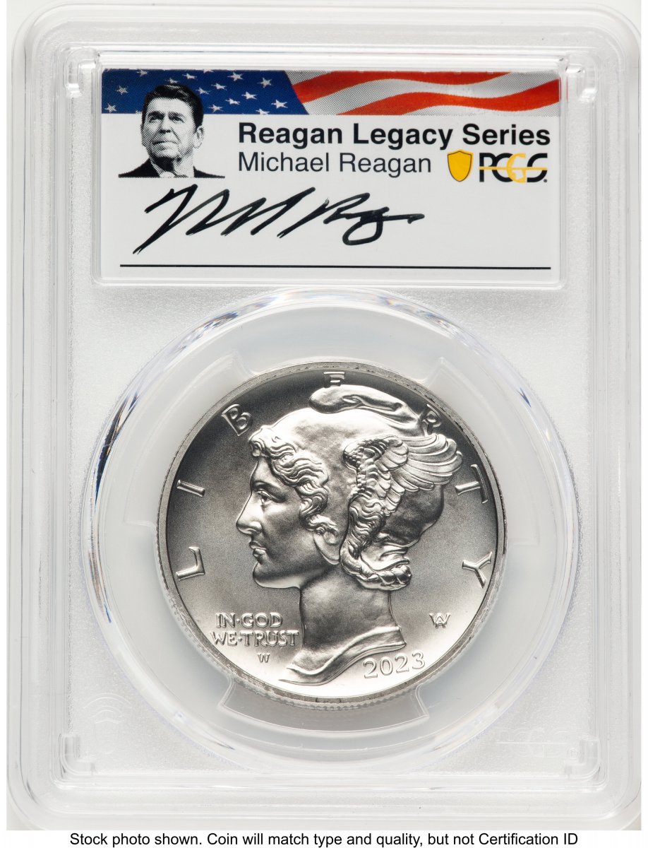 2023-W Modern Bullion Coins (2023-W Palladium Eagle 1 oz Burnished AR Reagan Legacy Series Michael Reagan Picture)
