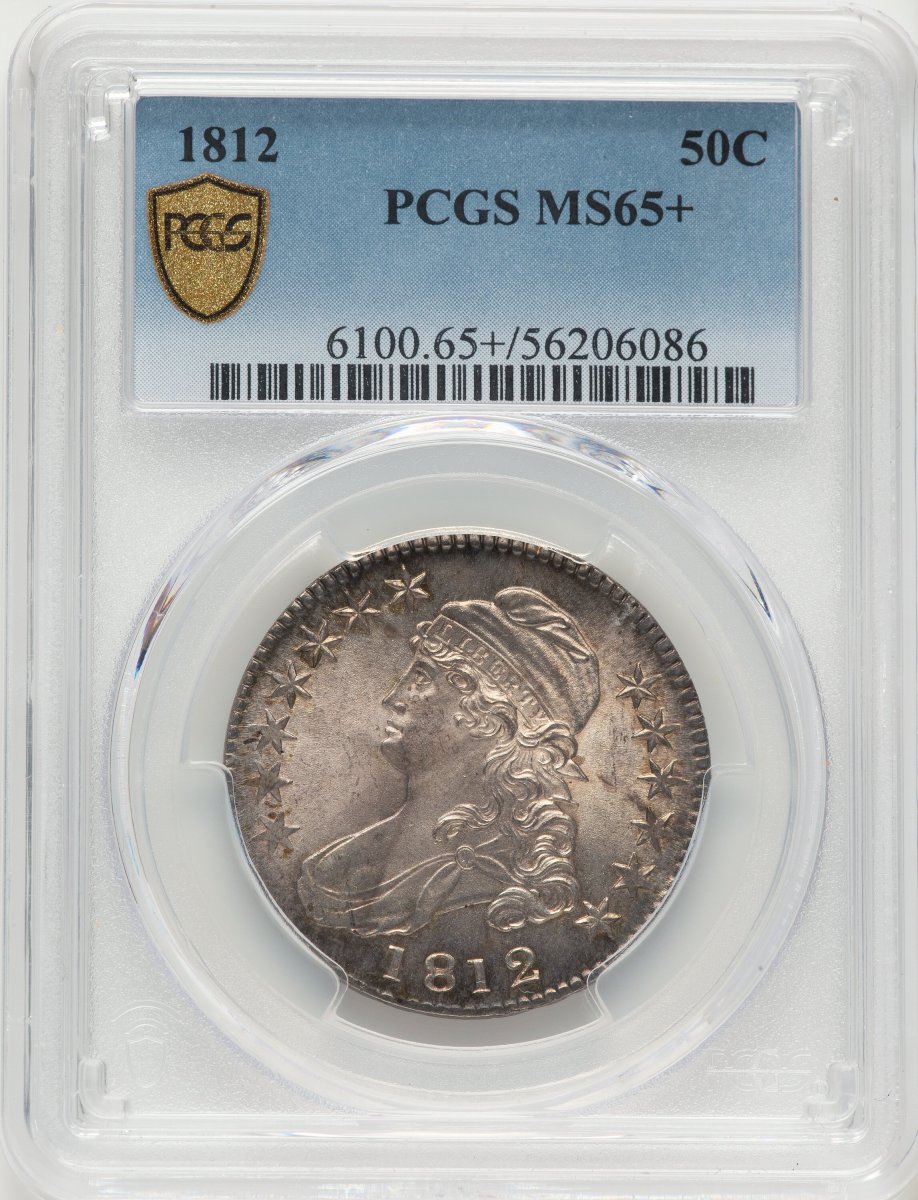 1812 Bust Half Dollars (1812 50C Large 8, MS PCGS Secure PCGS Plus)