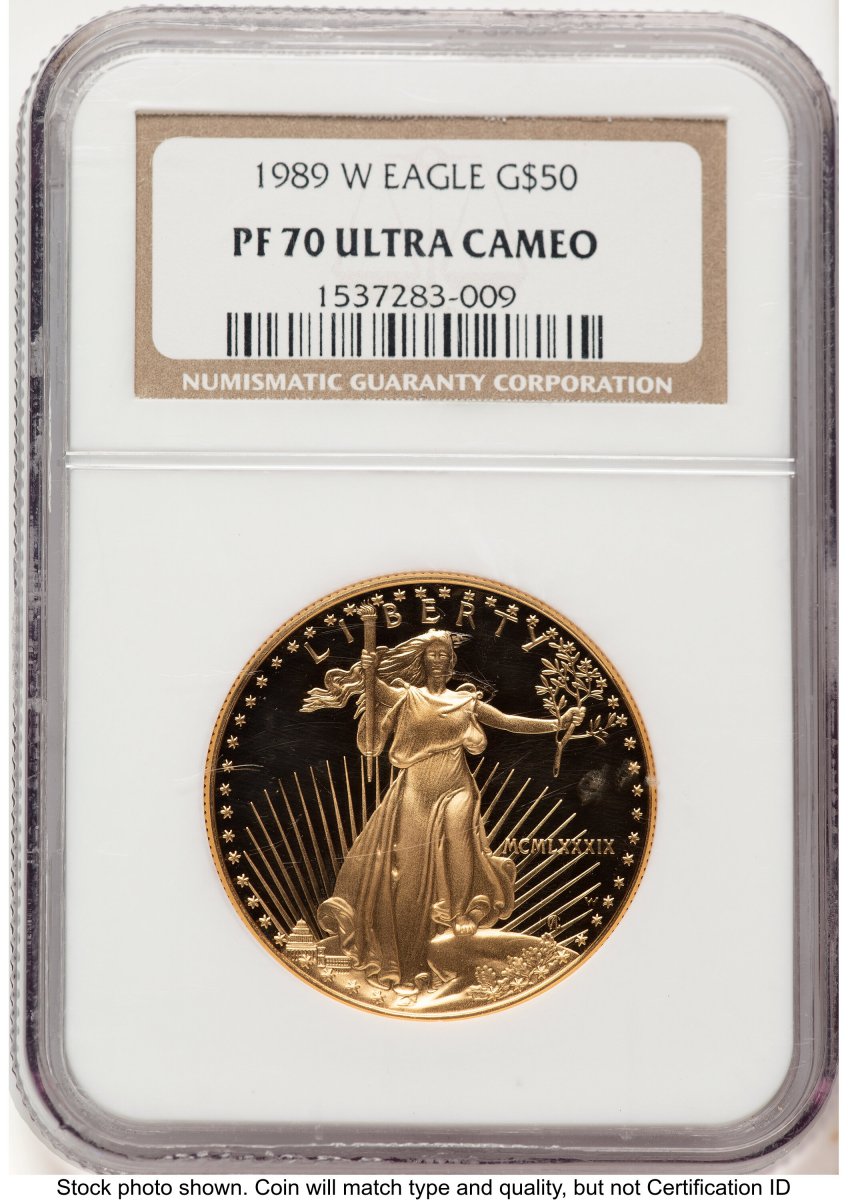 1989-W Modern Bullion Coins (1989-W Proof Gold Eagle 1 oz Brown Label)